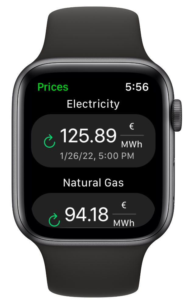Baltic Energy Apple Watch application to track energy prices in Baltic states